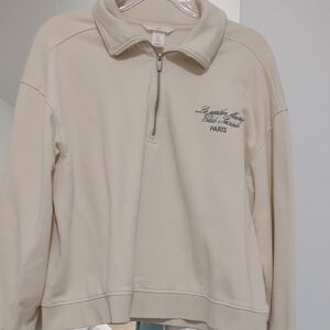 H&M Cream Half-Zip Sweater